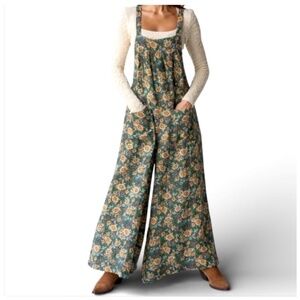 Natural Life sunflower wide leg jumpsuit